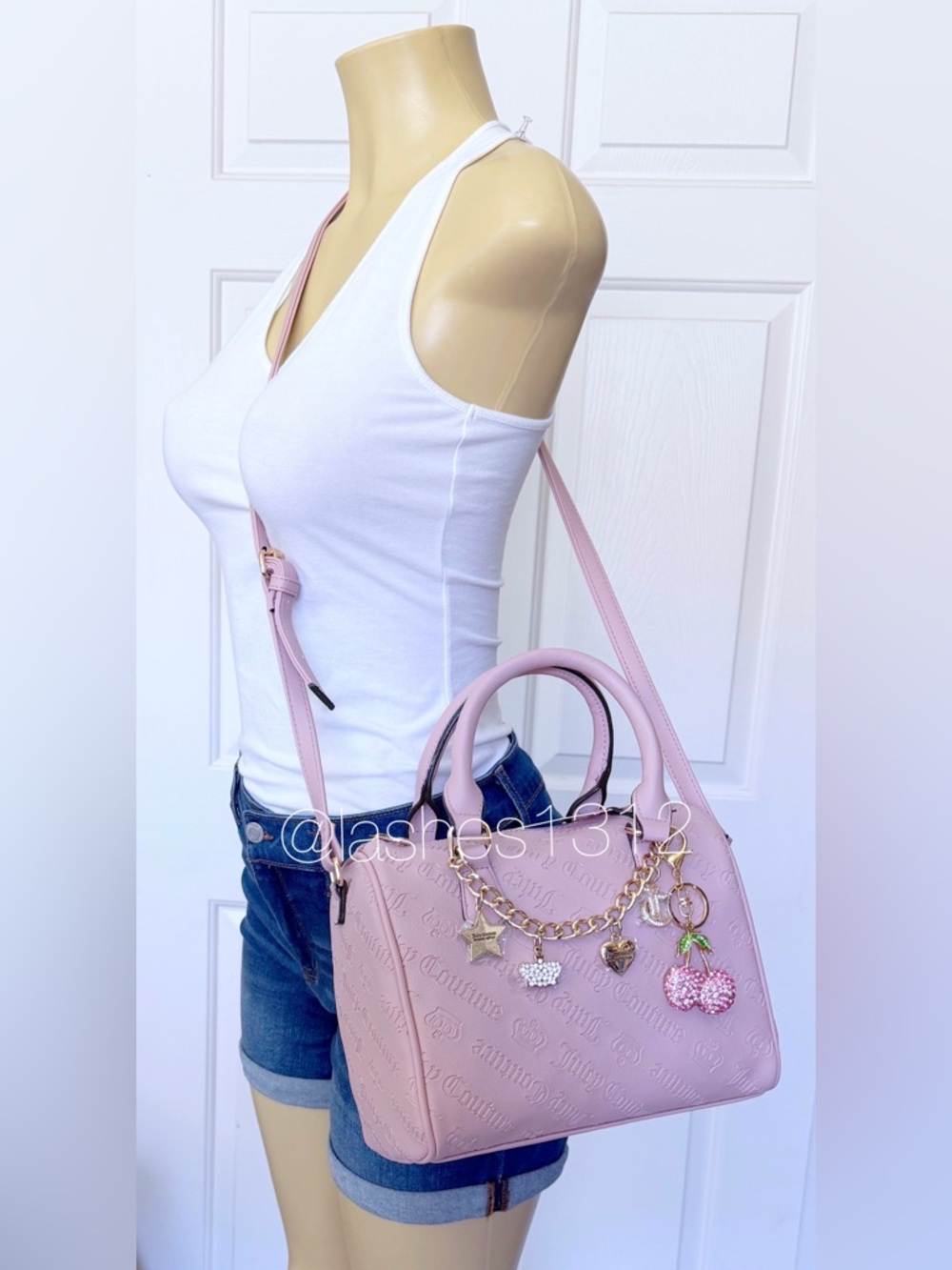 JUICY COUTURE Bag Not Your Babe Satchel with Swag Chain - Blush Pink - Picture 8 of 8